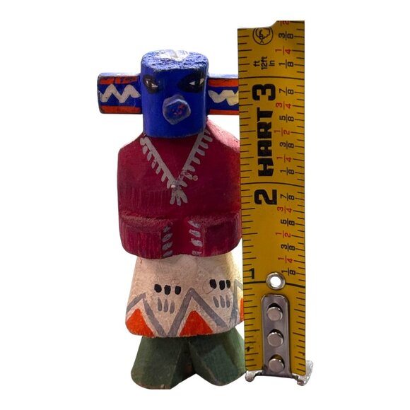Miniature 3" Signed Kachina Wood Doll Hopi Artist Signed Paul Route 50 Style - Picture 4 of 6